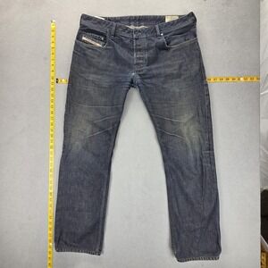 Diesel Jeans Mens 36x32 Blue Zatiny Altered Hem Med Wash Made in Italy 0088Z‎